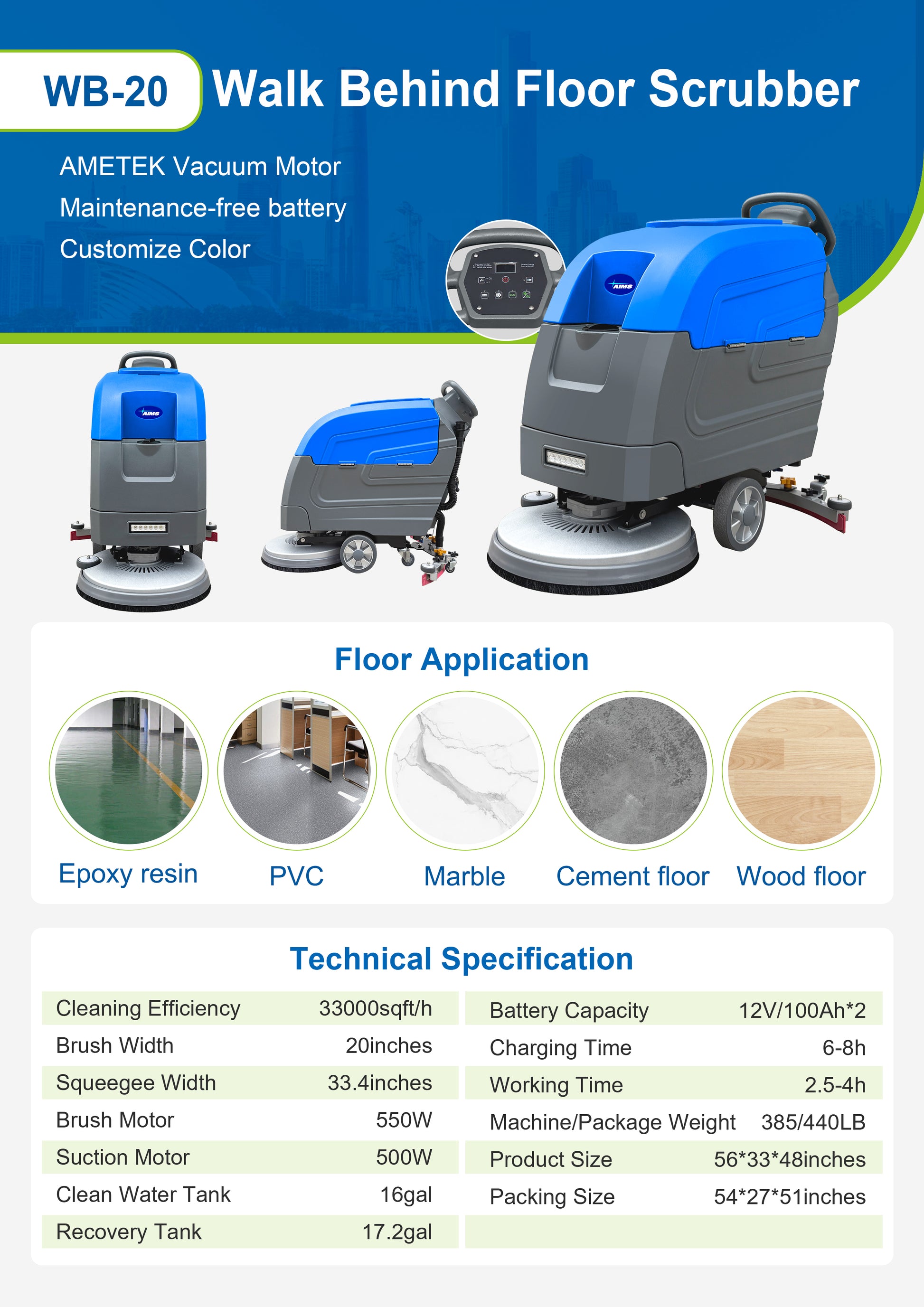 WB20 Walk Behind Floor Scrubber