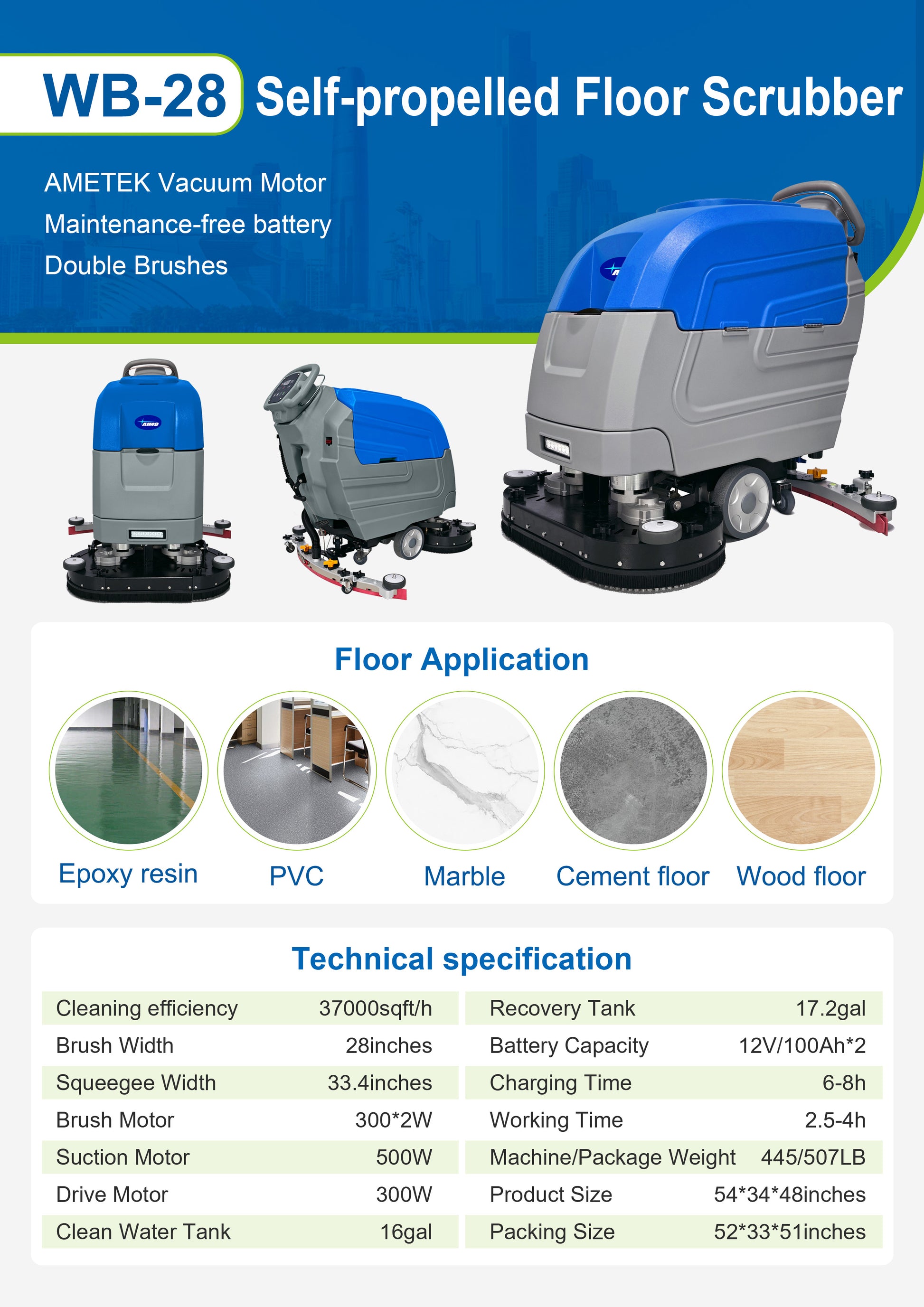 WB-28 Self-propelled Floor Scrubber